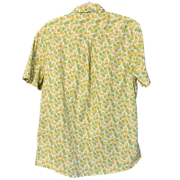 14th & Union Citrus Lemon Lime Print Short Sleeve Shirt Yellow Green Men’s Large - Picture 4 of 5
